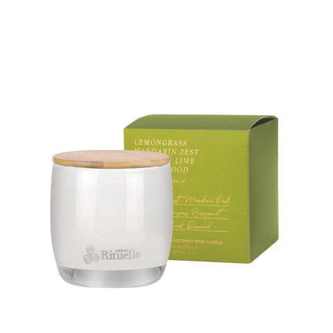 ~ Urban Rituelle Apotheca Scented Soy Candle - Lemongrass, Mandarin Zest, Tahitian Lime & Sandalwood