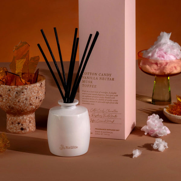 ~ Urban Rituelle Apotheca Fragrance Diffuser Set - Cotton Candy, Vanilla Nectar, Musk & Toffee