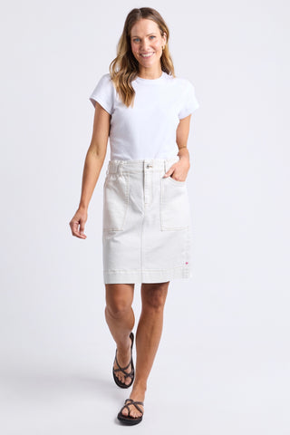 Atlas Denim Skirt - Vintage White