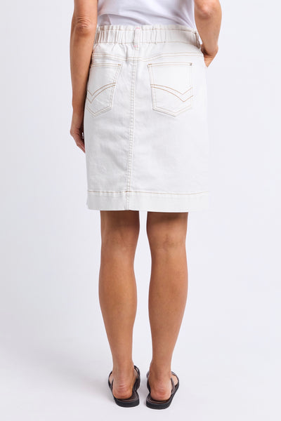 Atlas Denim Skirt - Vintage White