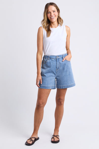 Birdie Denim Short - Light Blue Wash