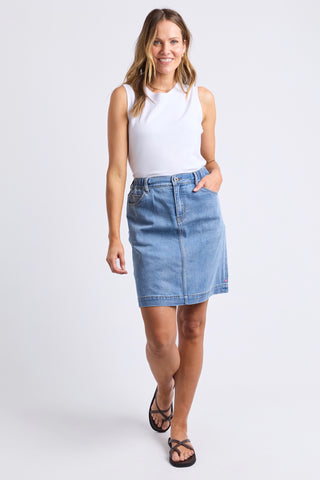 Birdie Denim Skirt - Light Blue Wash