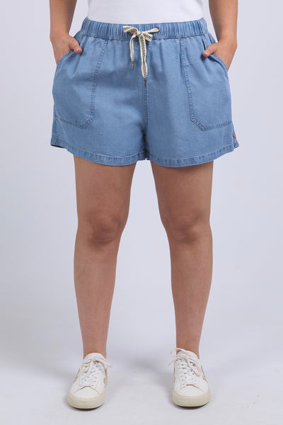 Elliot Chambray Short - Mid Blue Wash