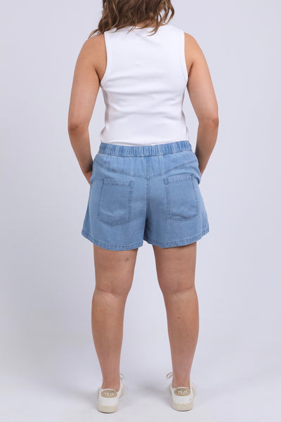 Elliot Chambray Short - Mid Blue Wash