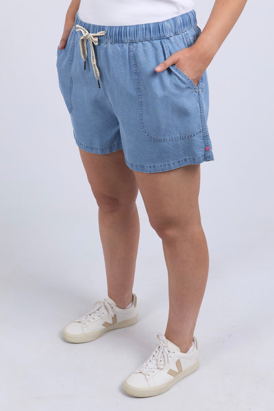 Elliot Chambray Short - Mid Blue Wash