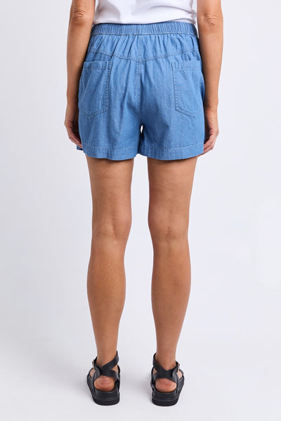 Elliot Chambray Short - Mid Blue Wash