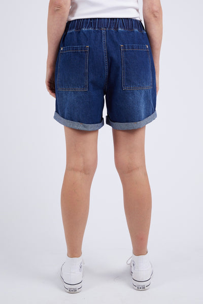 Emma Relaxed Denim Short - Dark Blue Wash