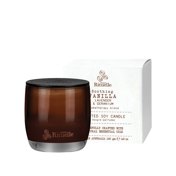 ~ Urban Rituelle Flourish Organics Scented Soy Candle - Vanilla, Lavender & Geranium