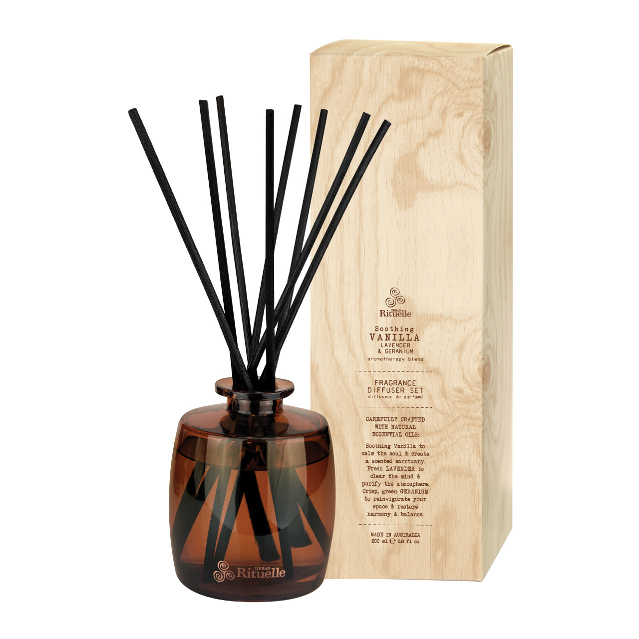 ~ Urban Rituelle Flourish Organics Fragrance Diffuser Set - Vanilla, Lavender & Geranium