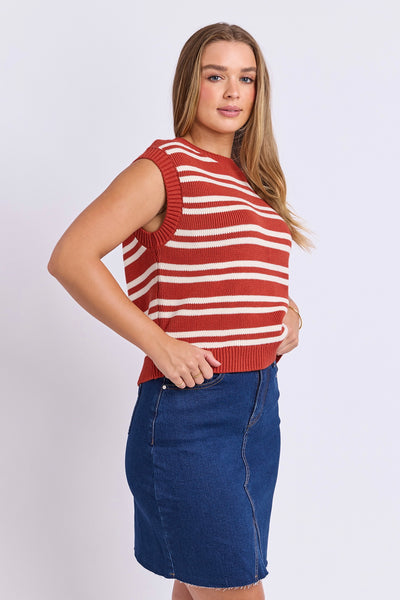Flint Stripe Top - Tabasco