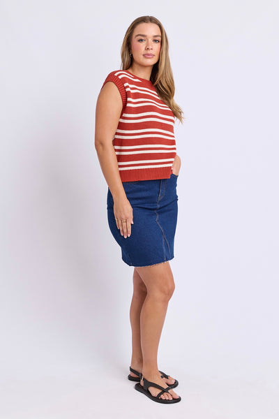 Flint Stripe Top - Tabasco