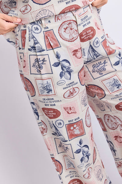 French Riviera Pant - French Riviera Print