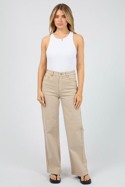 Jacqui Wide Leg - Beige