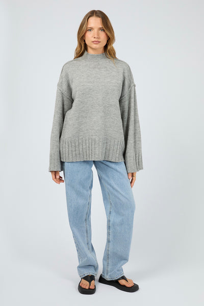 Lotus Knit Jumper - Grey Marle