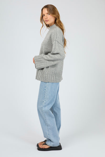 Lotus Knit Jumper - Grey Marle