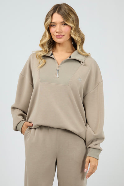 Luxe Active 1/4 Zip - Stone