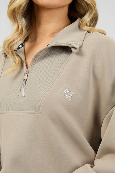 Luxe Active 1/4 Zip - Stone
