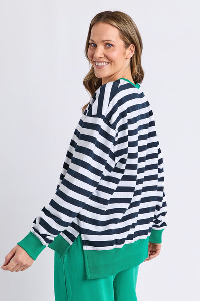 Maps Crew - Navy & White Stripe