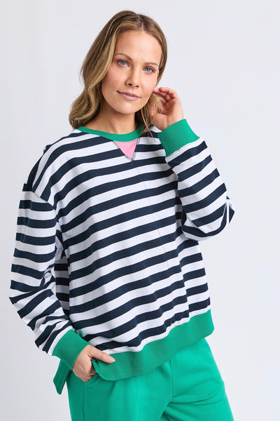 Maps Crew - Navy & White Stripe