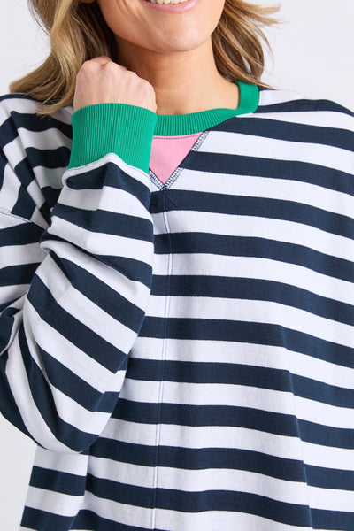 Maps Crew - Navy & White Stripe