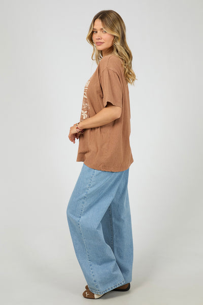 Nahla Relaxed Tee - Cinnamon