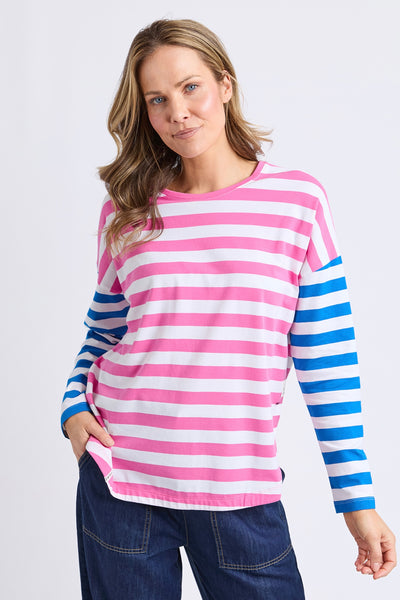 Rouge Stripe L/S Tee - Pink & White Stripe