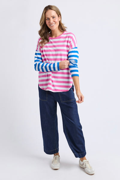 Rouge Stripe L/S Tee - Pink & White Stripe