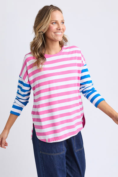 Rouge Stripe L/S Tee - Pink & White Stripe