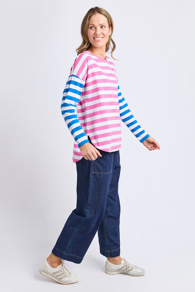 Rouge Stripe L/S Tee - Pink & White Stripe