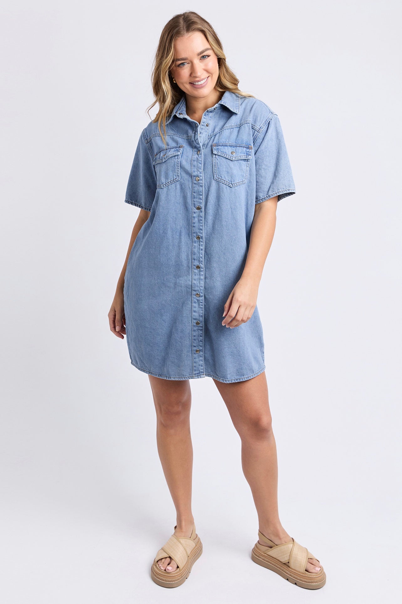 Sorcha Denim Dress - Light Blue