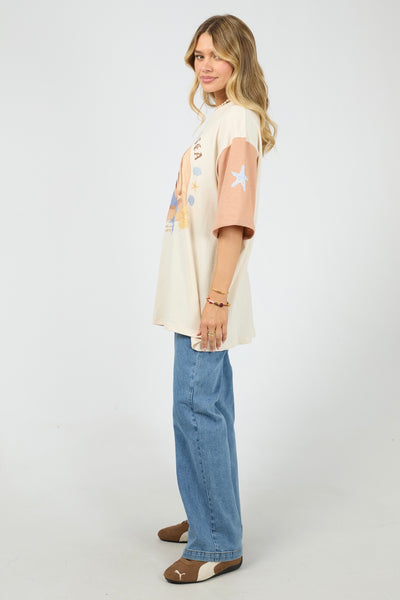Sun Salt Sea Oversized Tee - Vanilla