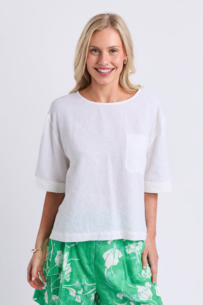 Tilly Woven Tee - White