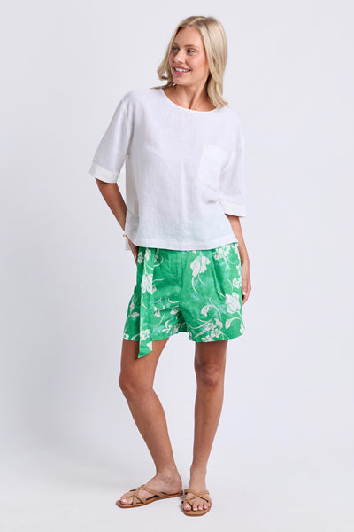 Tilly Woven Tee - White
