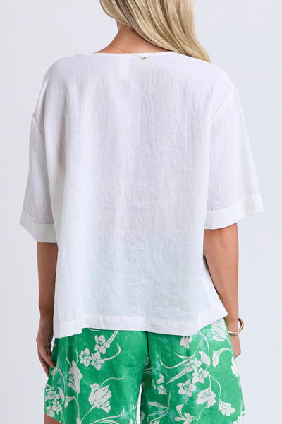 Tilly Woven Tee - White