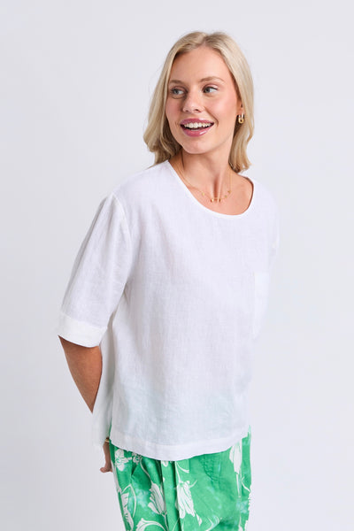 Tilly Woven Tee - White