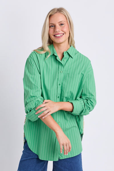 Tropical Muse Shirt - Greenbriar Stripe
