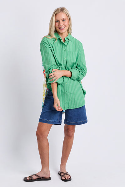 Tropical Muse Shirt - Greenbriar Stripe