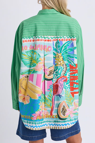 Tropical Muse Shirt - Greenbriar Stripe