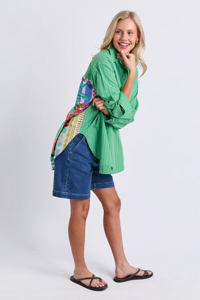 Tropical Muse Shirt - Greenbriar Stripe
