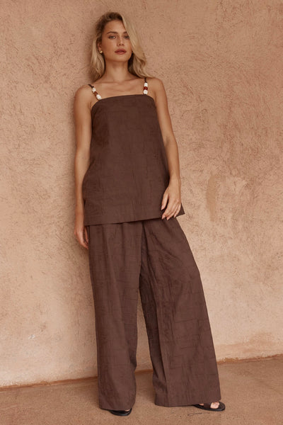 India Embroidered Tunic - Chocolate