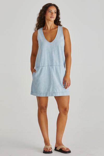 Marcy Denim Shift Dress - Bleach
