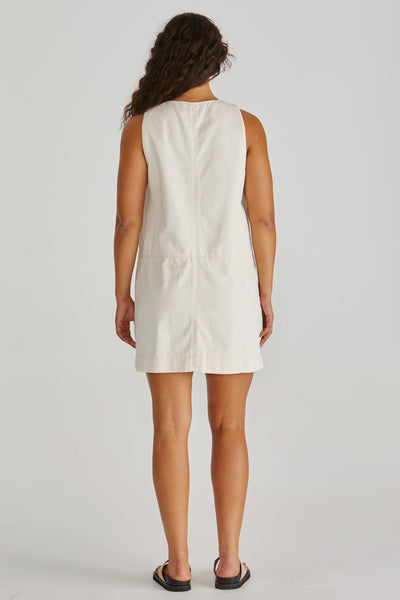 Marcy Denim Shift Dress - Parchment