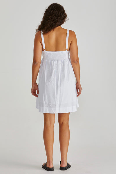 Laurie Empire Line Mini Dress - White