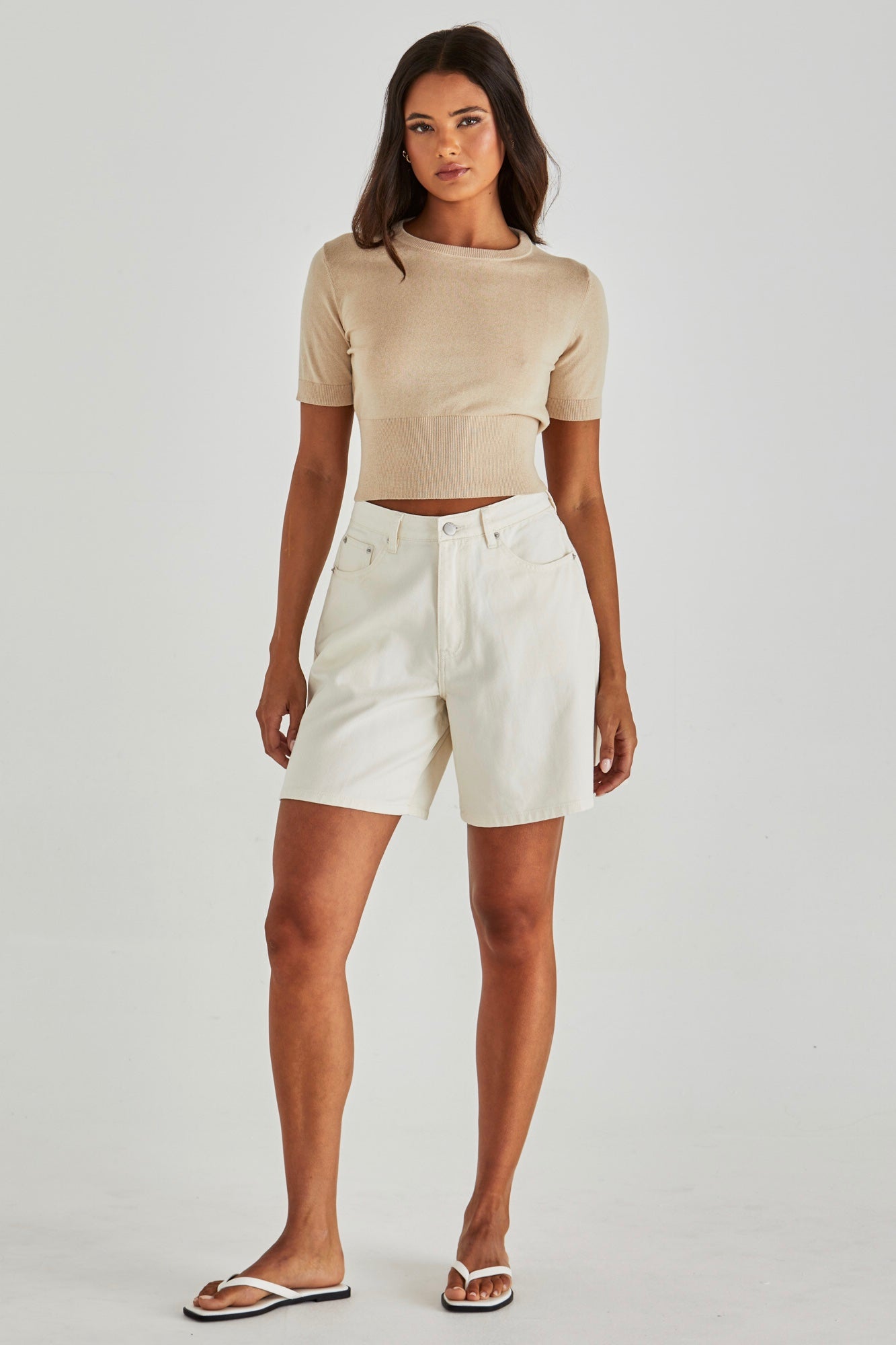 Sabine Denim Shorts - Parchment Wash