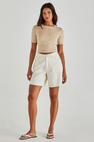 Sabine Denim Shorts - Parchment Wash