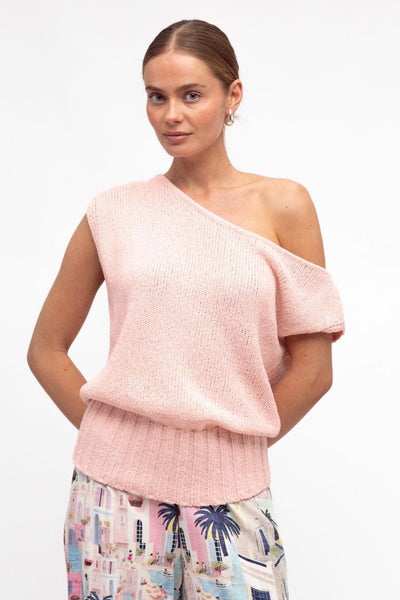 Sunny Off The Shoulder Knit - Pink