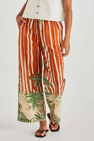 Mina Elasticated Pant - Palm Stripe