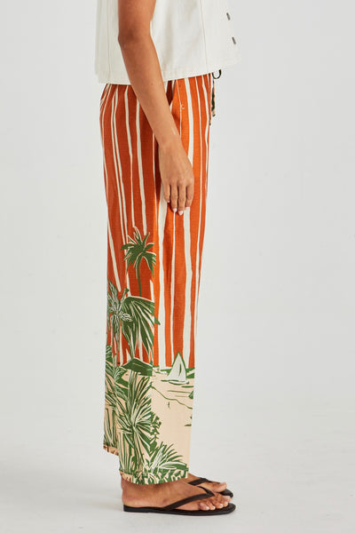 Mina Elasticated Pant - Palm Stripe