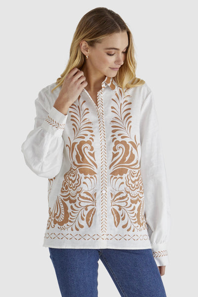 Brandy Top - Chai Print