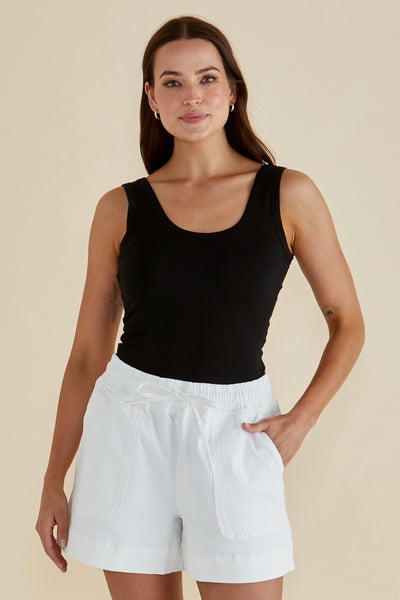 Emma Scoop Tank - Black